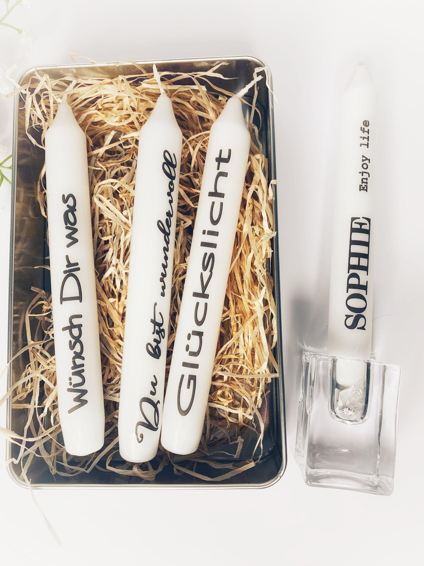 Geschenke für Frauen zum Geburtstag - Geschenkbox mit personalisierter Kerze