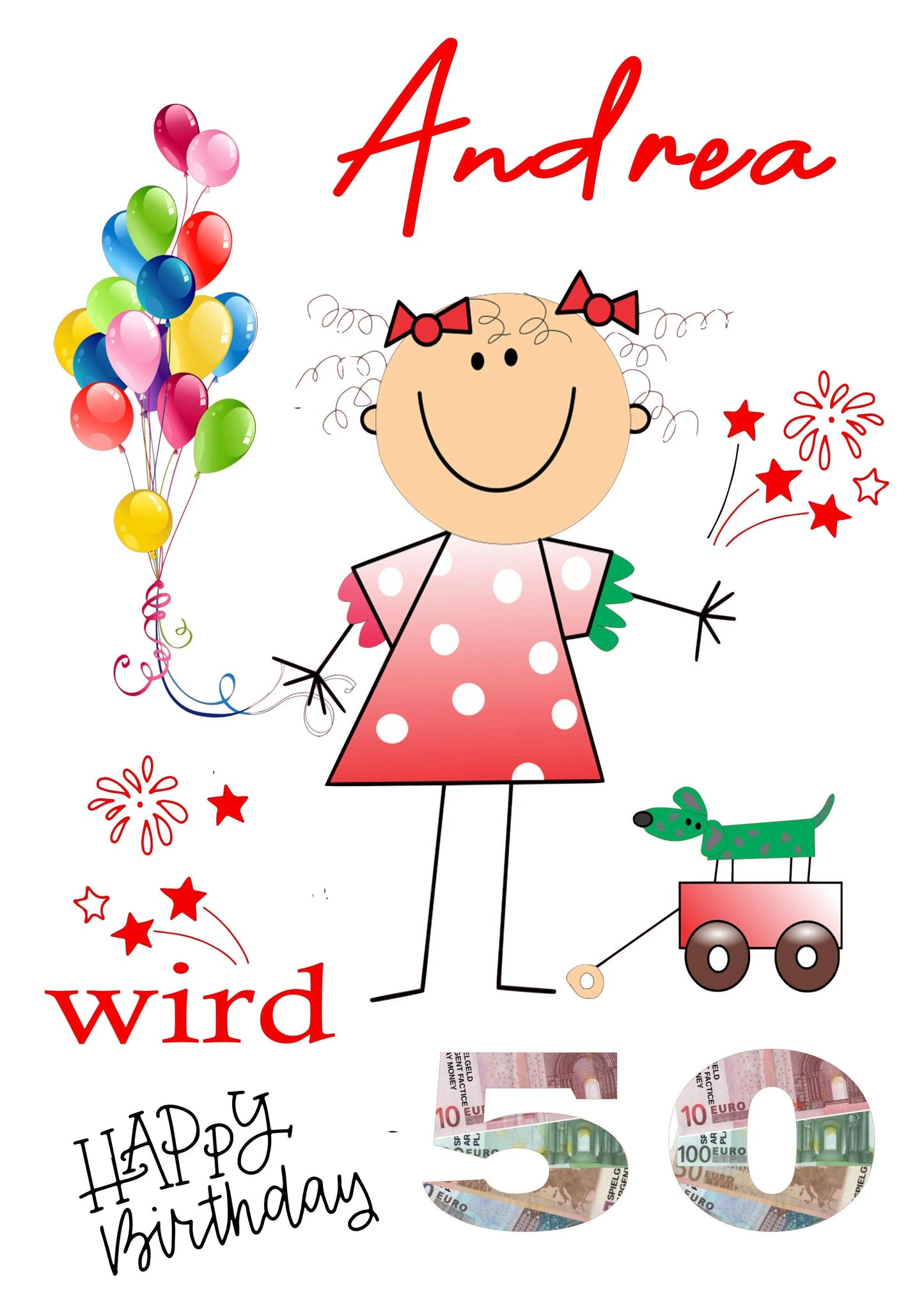 Geschenke Frauen Geburtstag - lustiges Bild mit Namen personalisiert