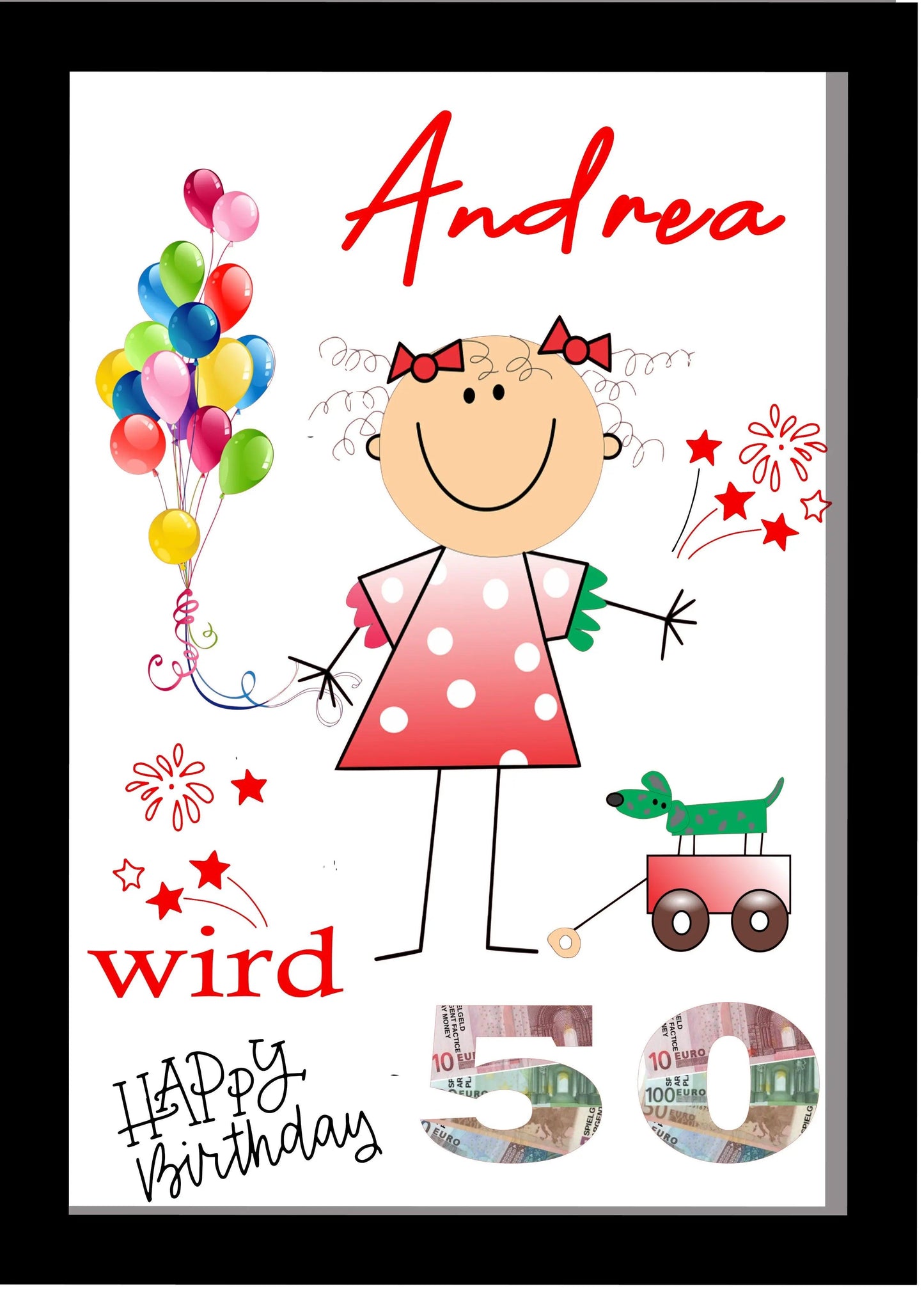 Geschenke Frauen Geburtstag - lustiges Bild mit Namen personalisiert