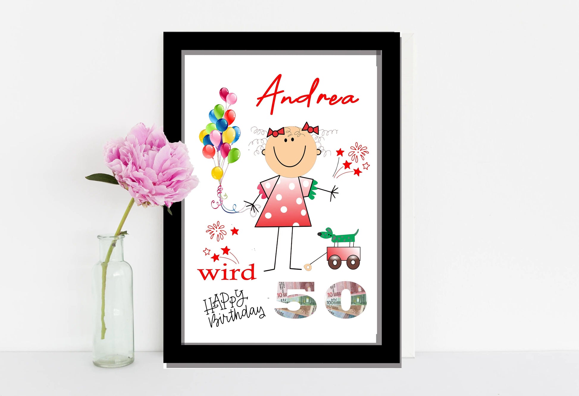 Geschenke Frauen Geburtstag - lustiges Bild mit Namen personalisiert