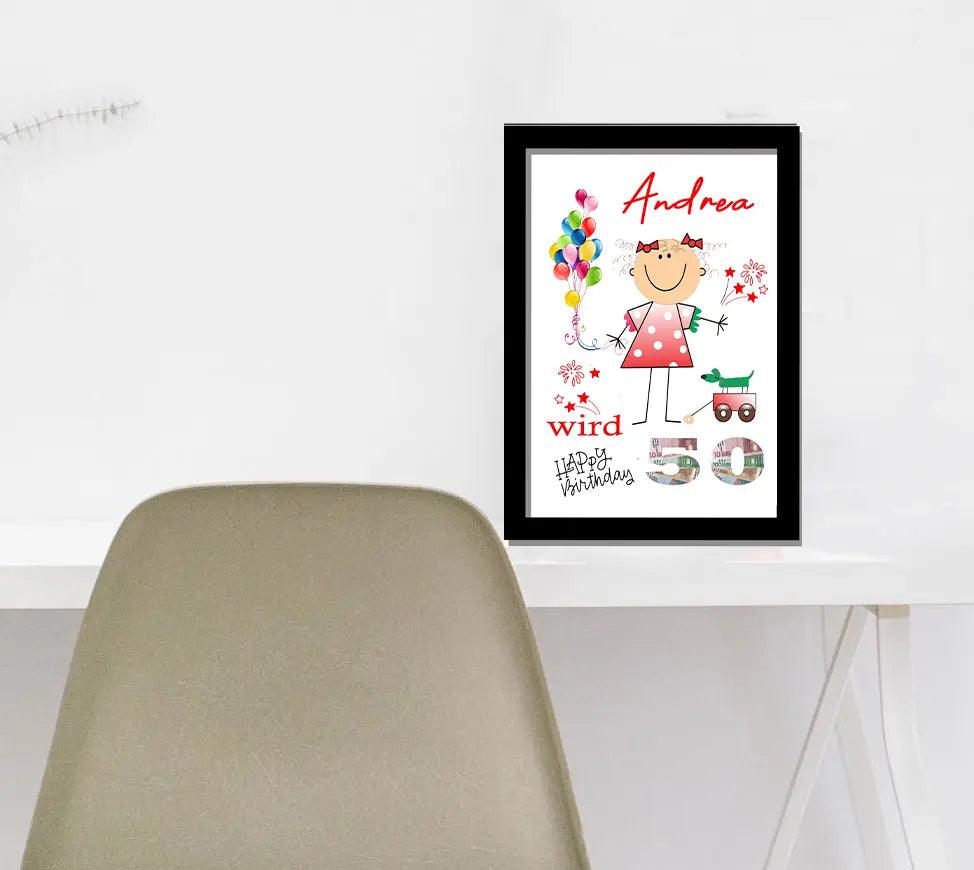 Geschenke Frauen Geburtstag - lustiges Bild mit Namen personalisiert