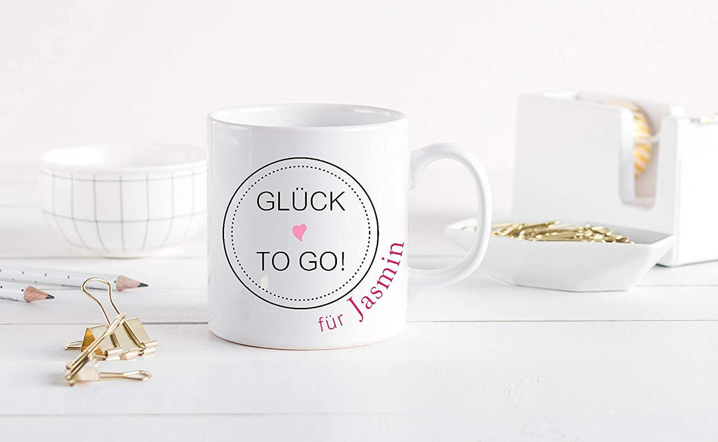 Glückstasse Tasse für Lieblingsmenschen mit Namen personalisiert als Geschenk für die beste Freundin