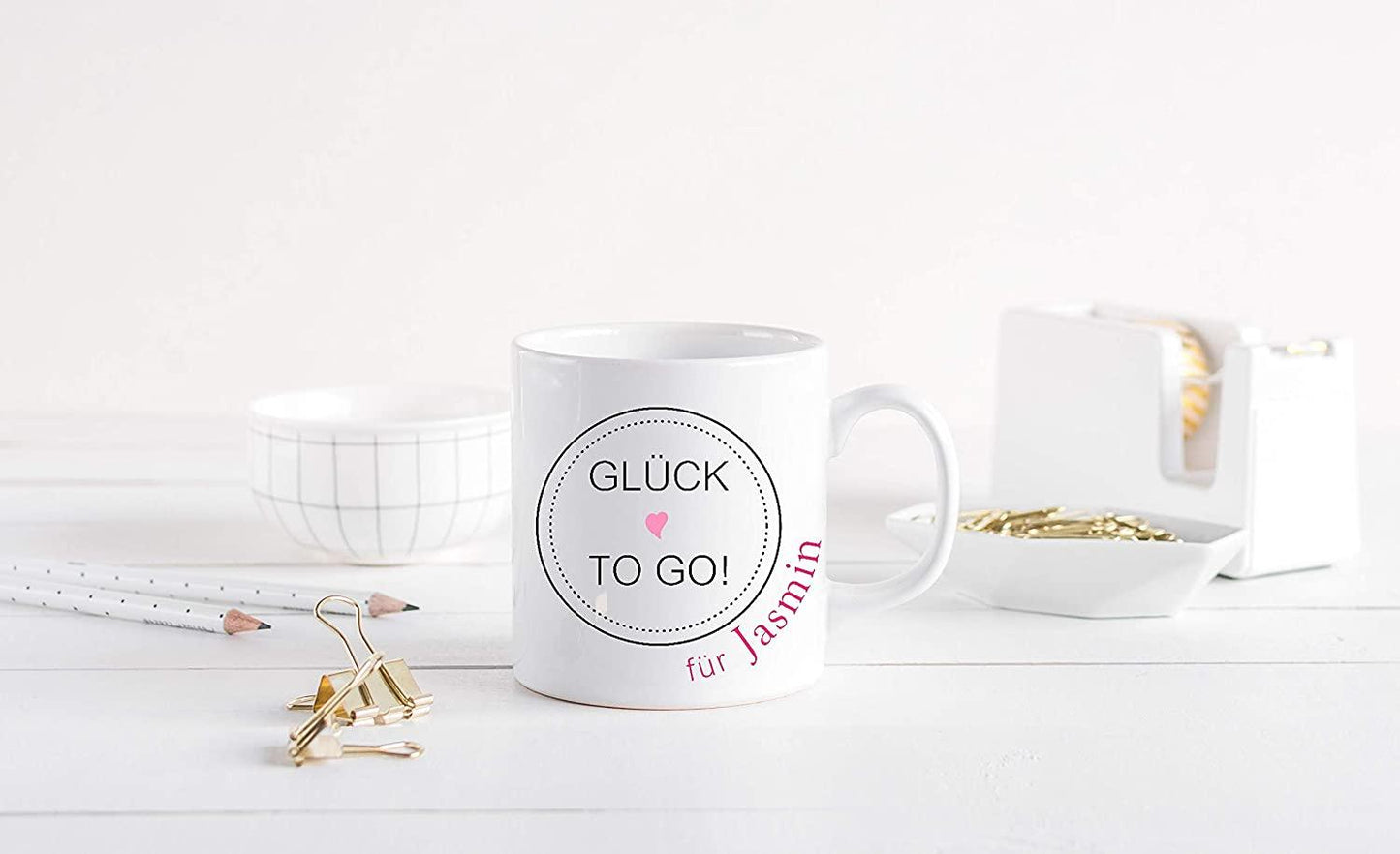 Glückstasse Tasse für Lieblingsmenschen mit Namen personalisiert als Geschenk für die beste Freundin