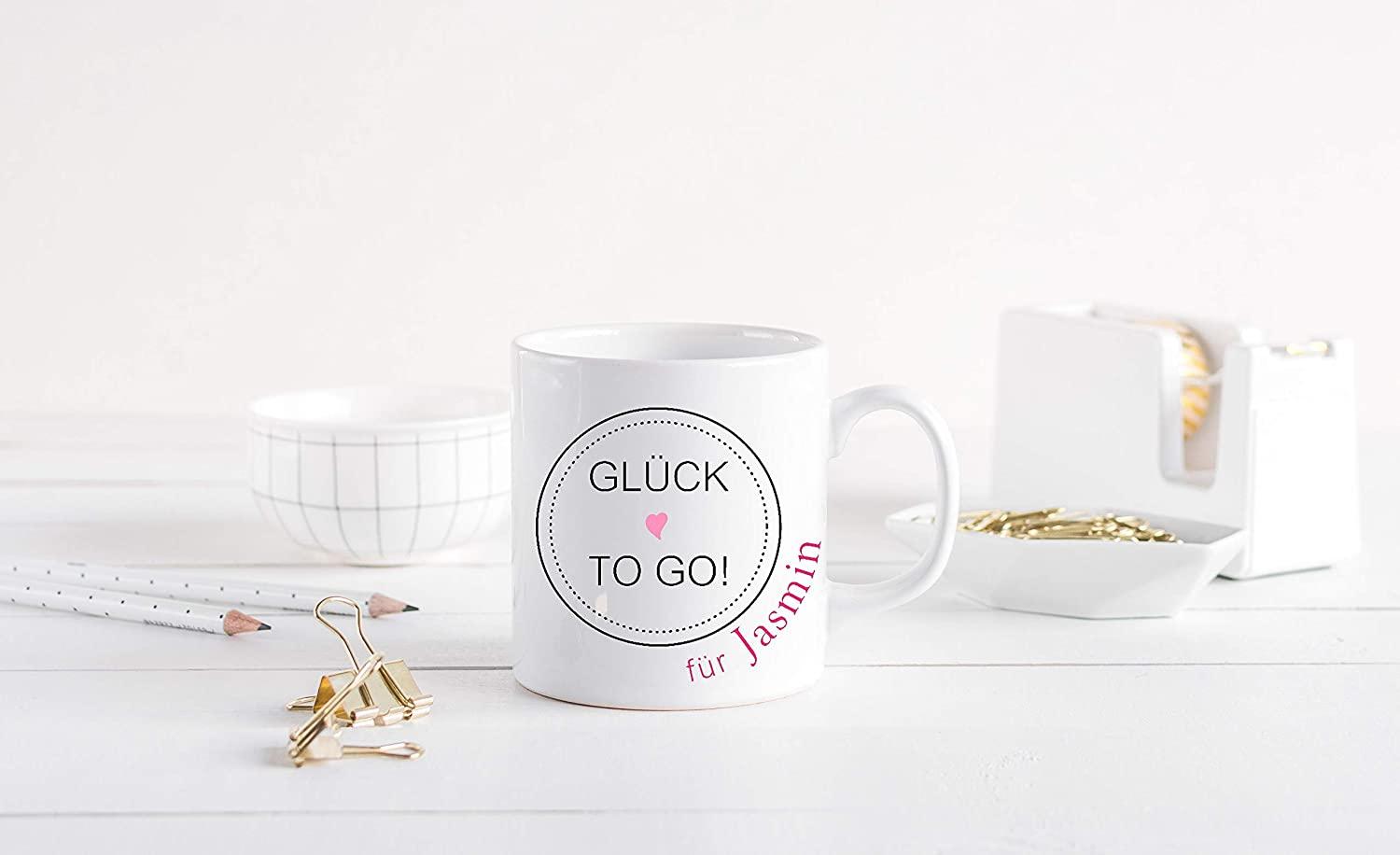 Glückstasse Tasse für Lieblingsmenschen mit Namen personalisiert als Geschenk für die beste Freundin