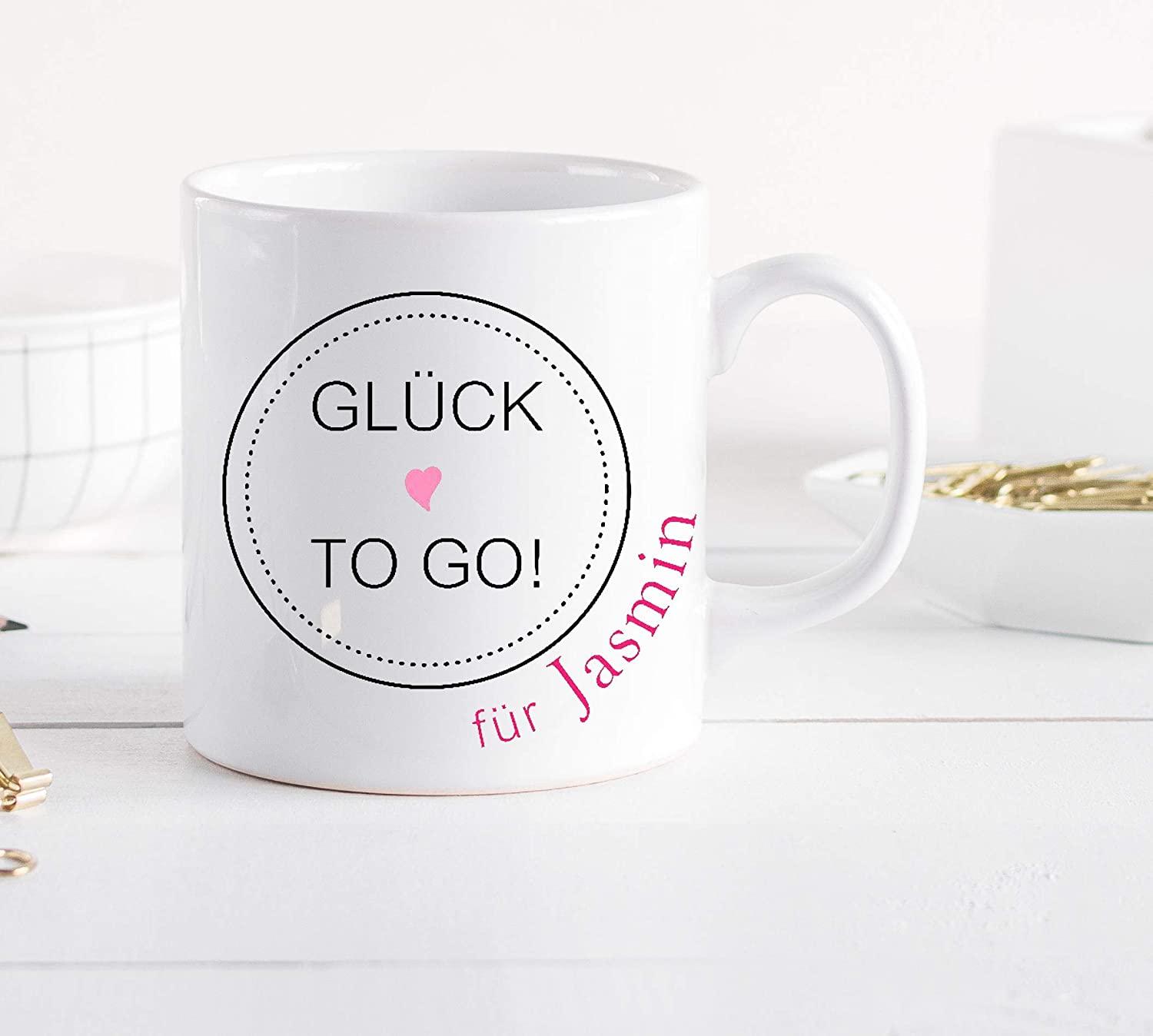 Glückstasse Tasse für Lieblingsmenschen mit Namen personalisiert als Geschenk für die beste Freundin