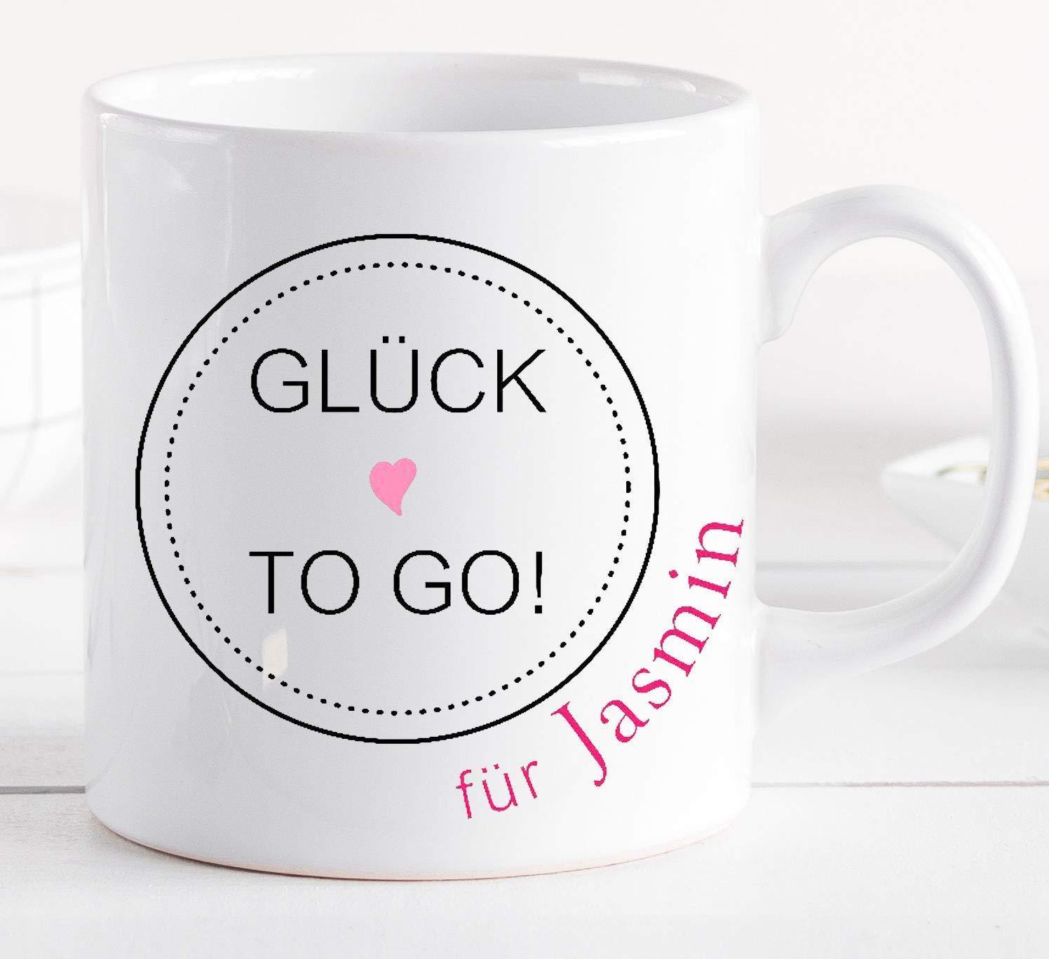 Glückstasse Tasse für Lieblingsmenschen mit Namen personalisiert als Geschenk für die beste Freundin