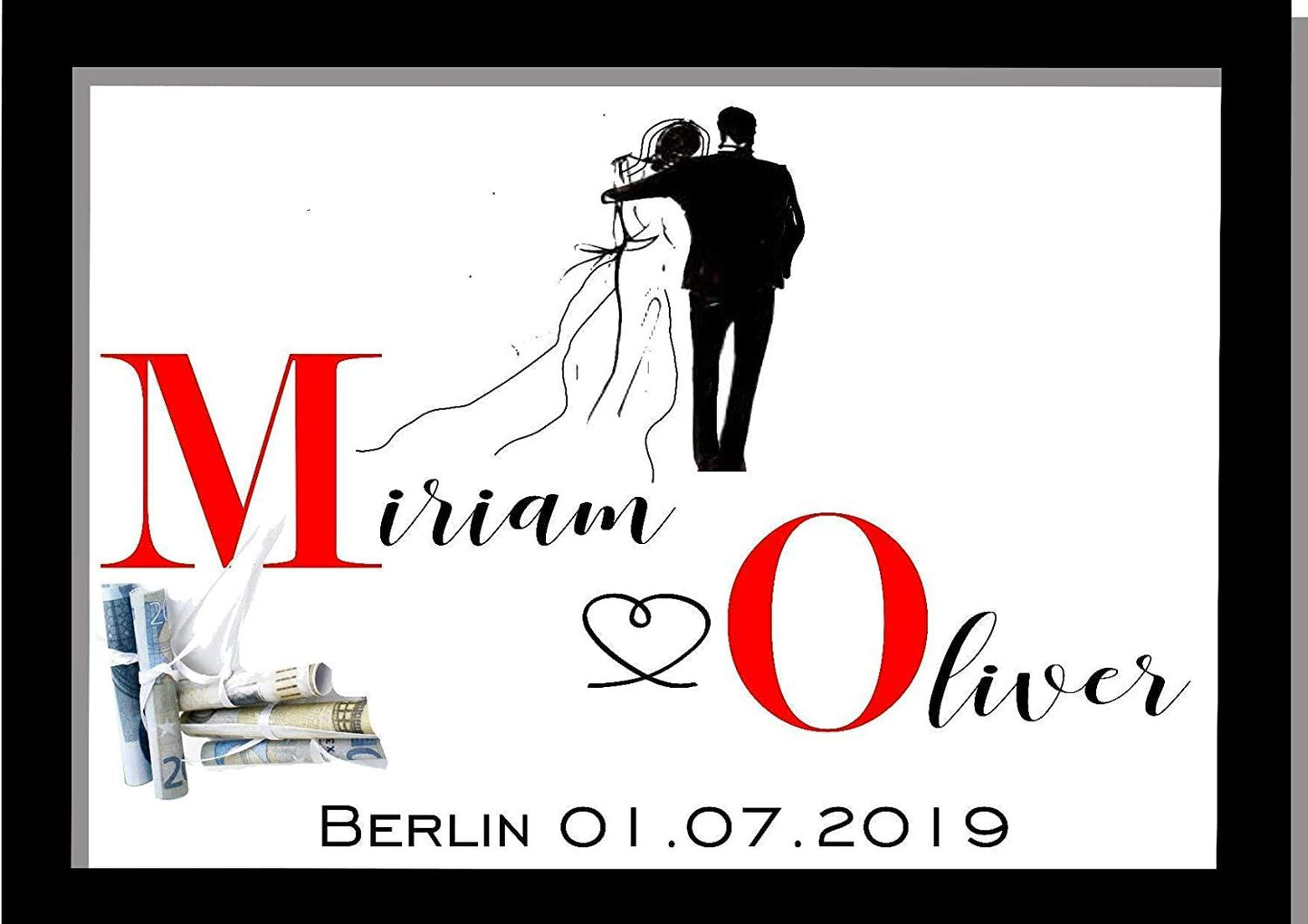 Hochzeitsgeschenke für Brautpaar | Geldgeschenke zur Hochzeit Bilderrahmen persoanlisiert