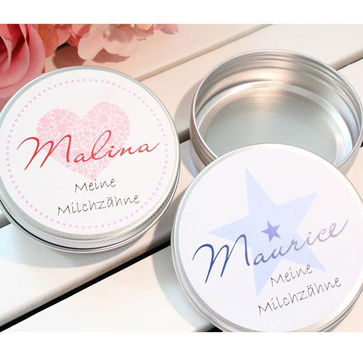 Milchzahndose Zahndose mit Namen personalisiert für Mädchen / Zahnfee Geschenk