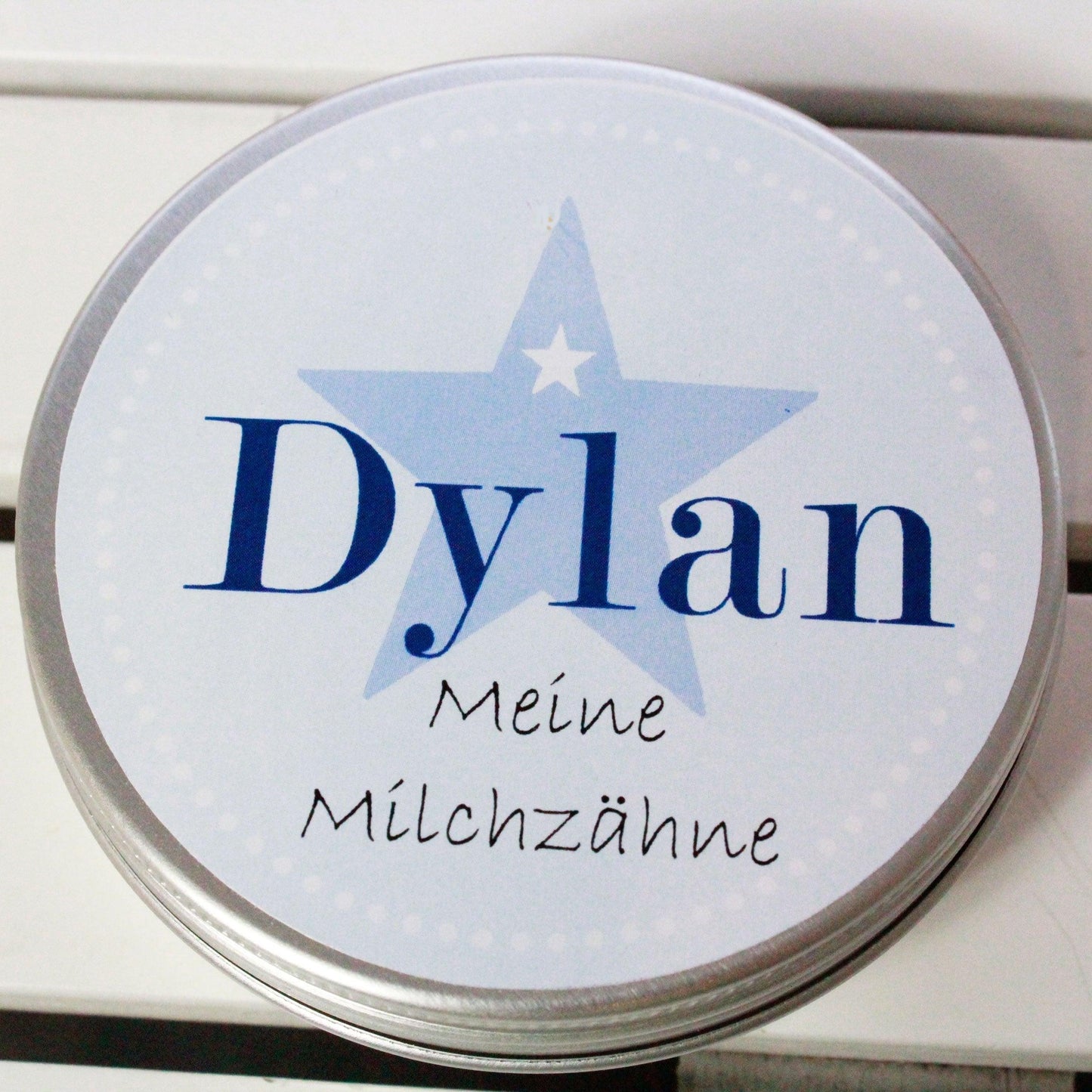 Milchzahndose mit Namen / Geschenk Geburt Babyparty Junge