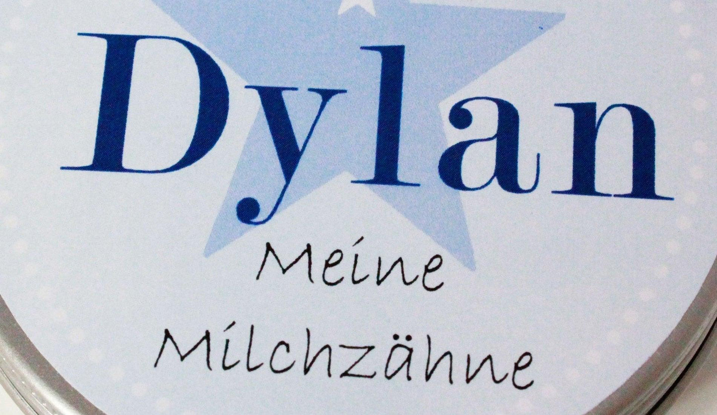 Milchzahndose mit Namen / Geschenk Geburt Babyparty Junge