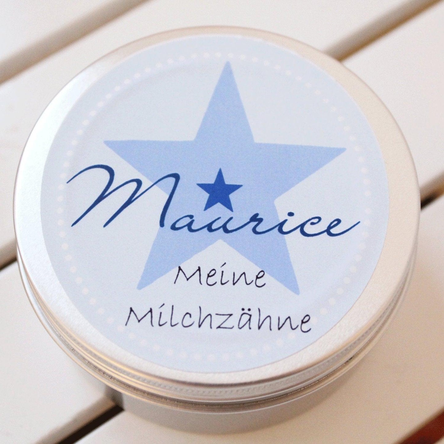 Milchzahndose mit Namen/ Zahndose für Jungen / Zahnfeedose