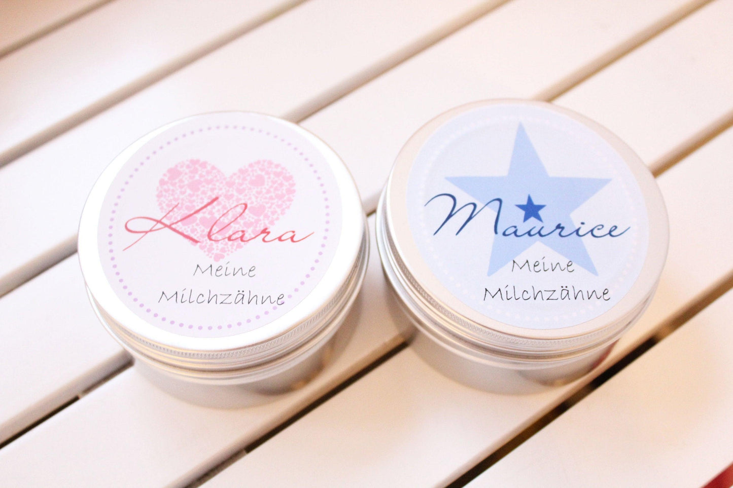 Milchzahndose mit Namen/ Zahndose für Jungen / Zahnfeedose