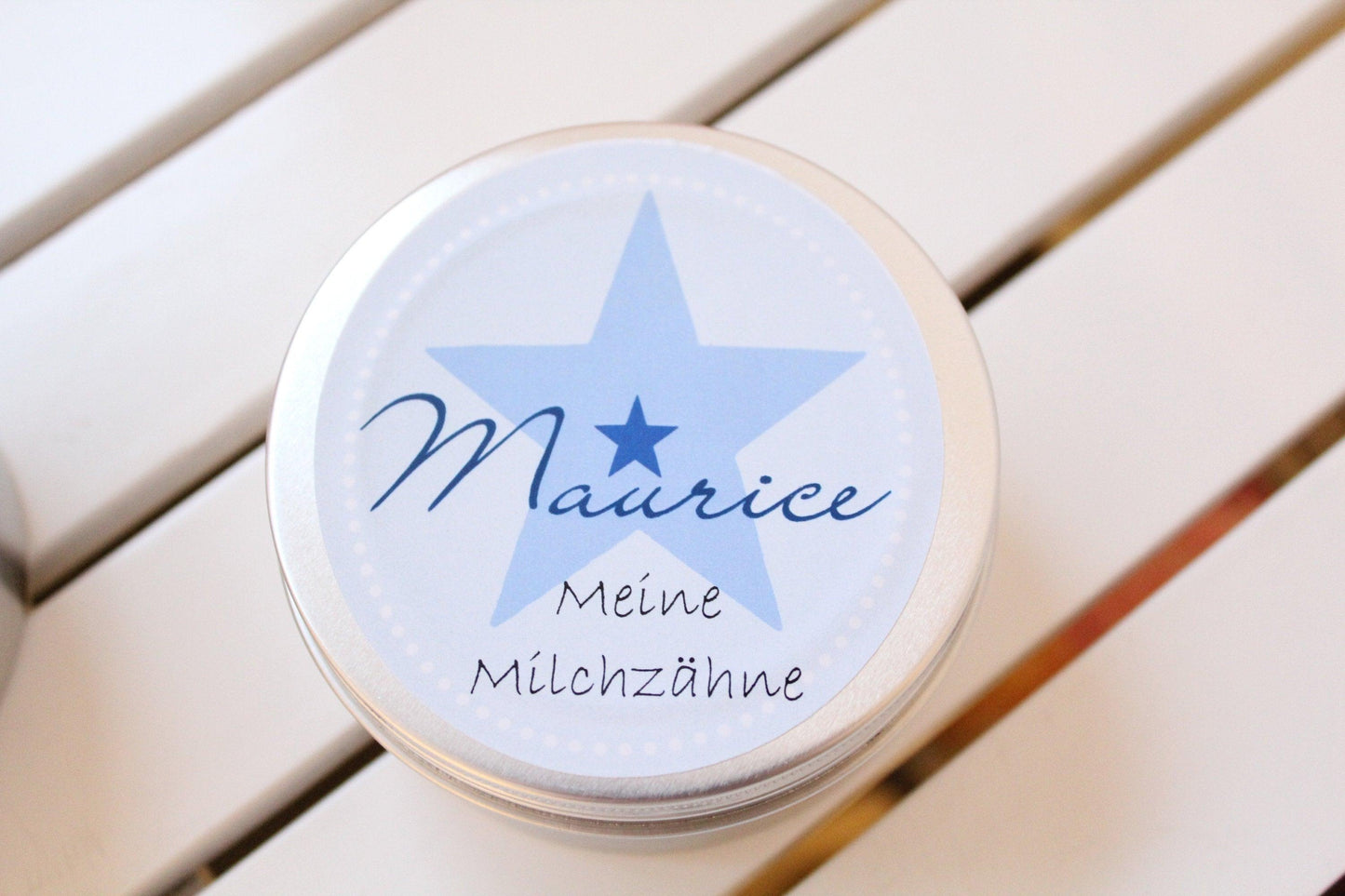 Milchzahndose mit Namen/ Zahndose für Jungen / Zahnfeedose