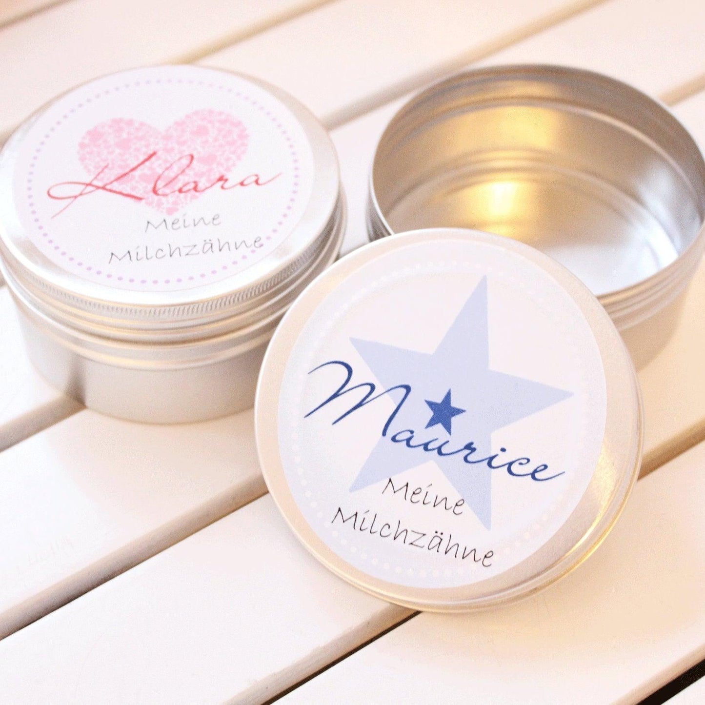 Milchzahndose mit Namen/ Zahndose für Jungen / Zahnfeedose