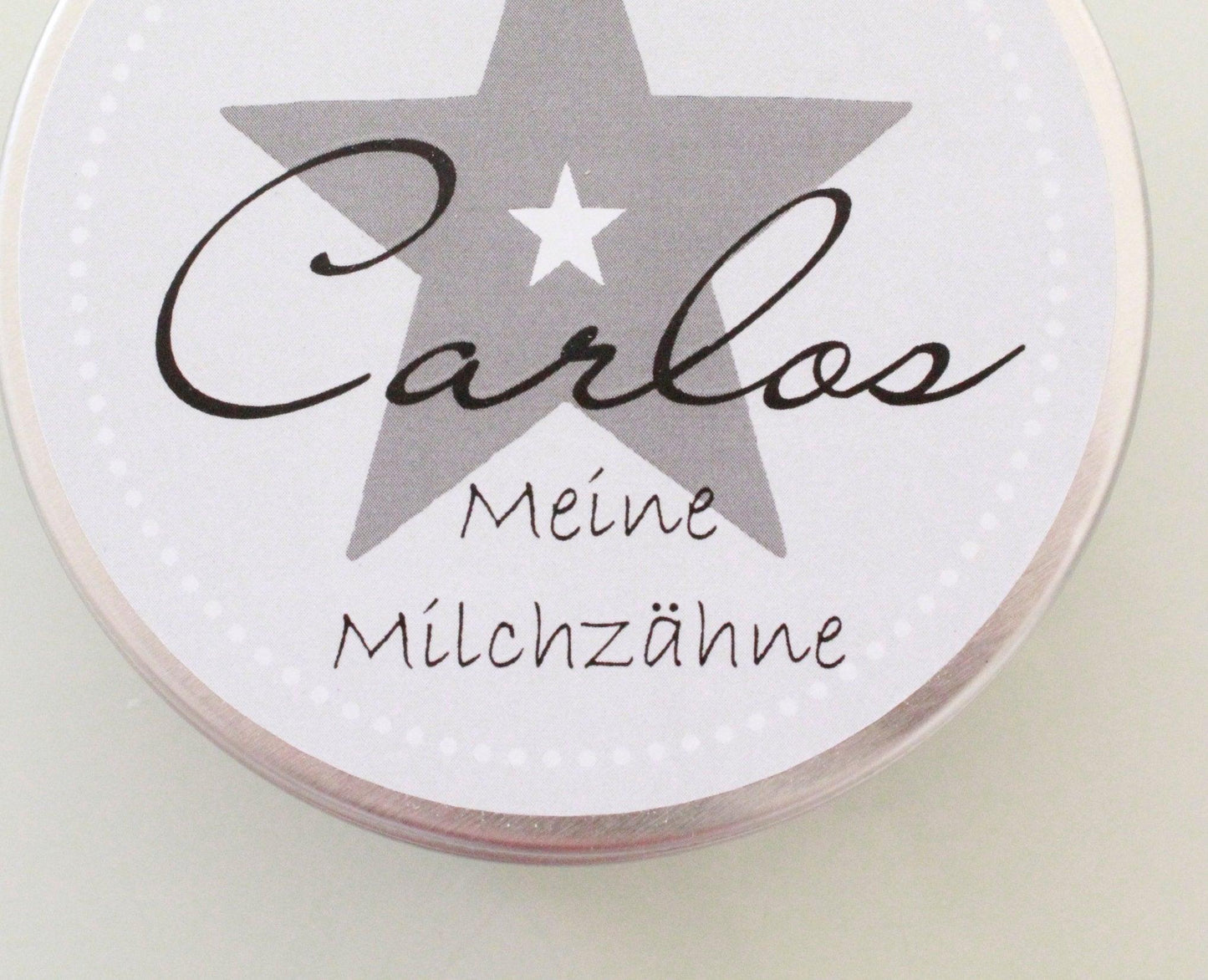 Milchzahndose mit Namen / Zahndose für Jungen
