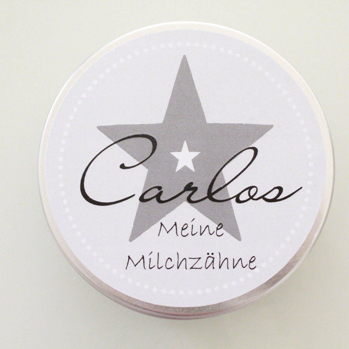 Milchzahndose mit Namen / Zahndose für Jungen