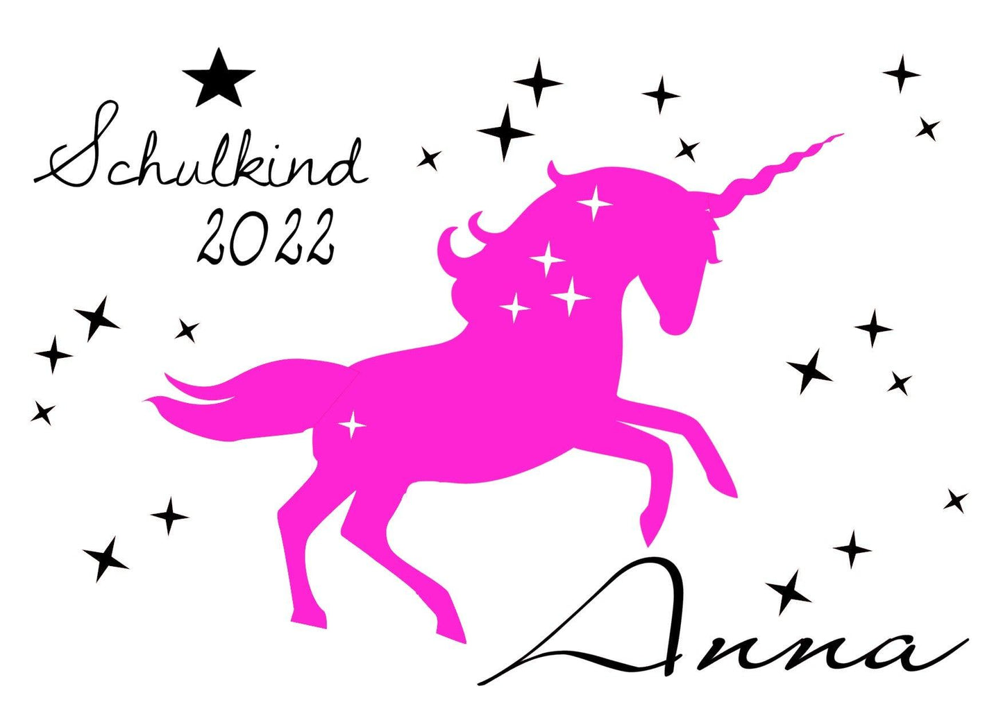 Schultüte Mädchen mit Namen personalisiert - Zuckertüte Einhorn fertig - Zuckertuete groß 70 cm - Geschenk zur Einschulung