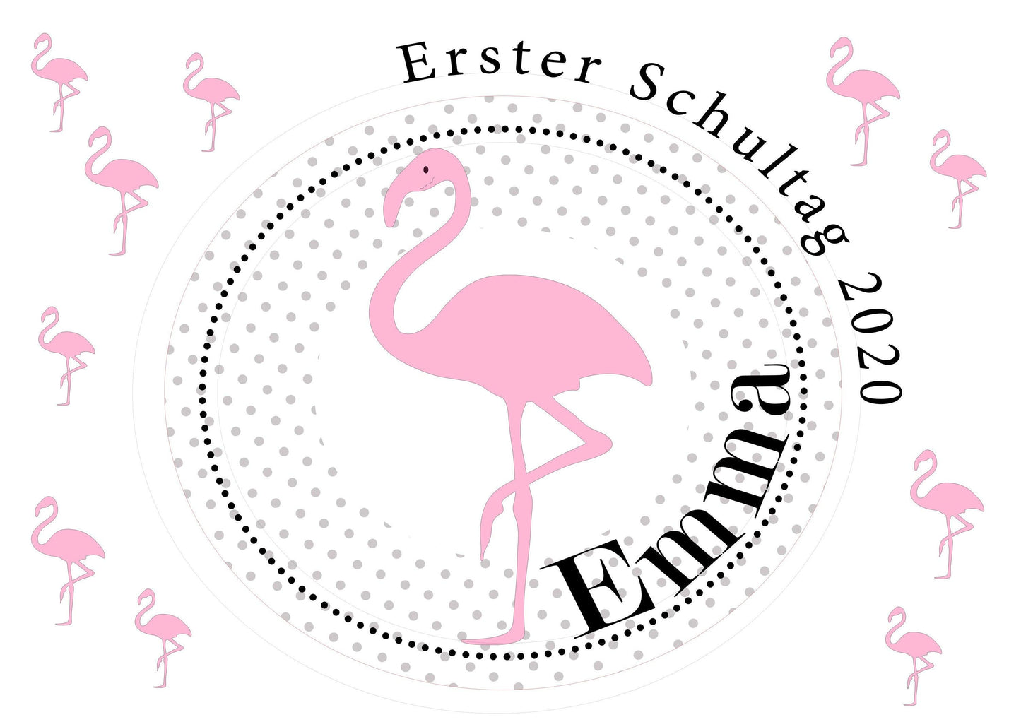 Schultüte Mädchen personalisiert - Zuckertüte Flamingo fertig - Zuckertuete groß 70 cm - Geschenk zur Einschulung - Einschulungsgeschenke -