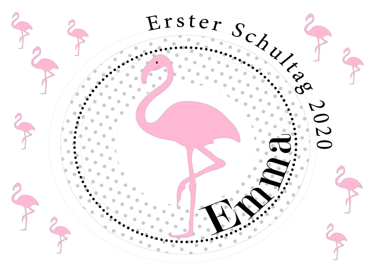 Schultüte Mädchen personalisiert - Zuckertüte Flamingo fertig - Zuckertuete groß 70 cm - Geschenk zur Einschulung - Einschulungsgeschenke -