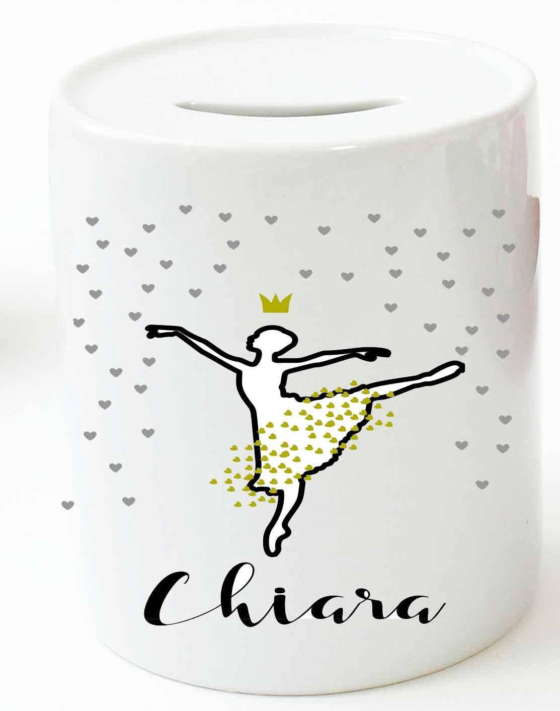 Spardose für Kinder Mädchen Prinzessin - mit Namen personalisiert - Baby Taufgeschenk