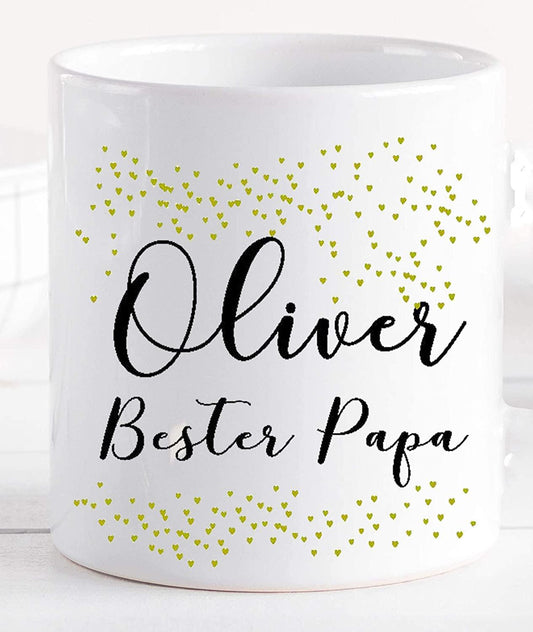 Vatertagsgeschenk - Tasse personalisiert mit Namen - Kaffeetasse Bester Papa