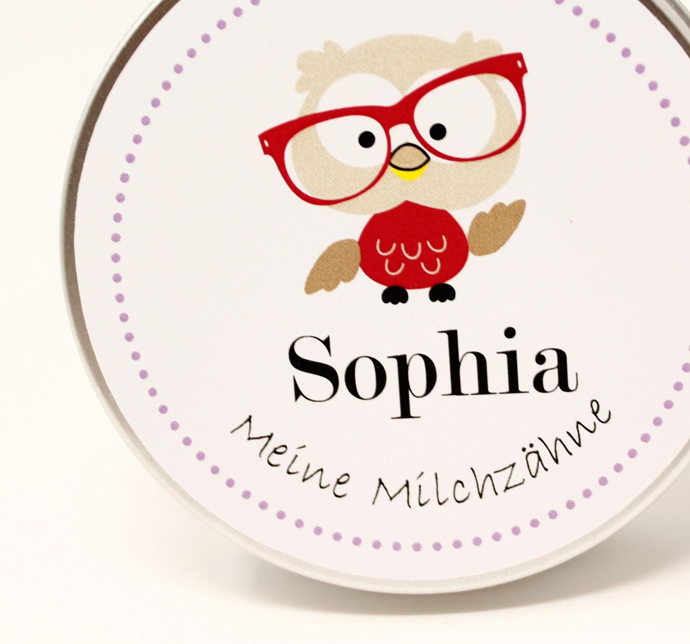 Milchzahndose Mädchen / Zahndose mit Namen /