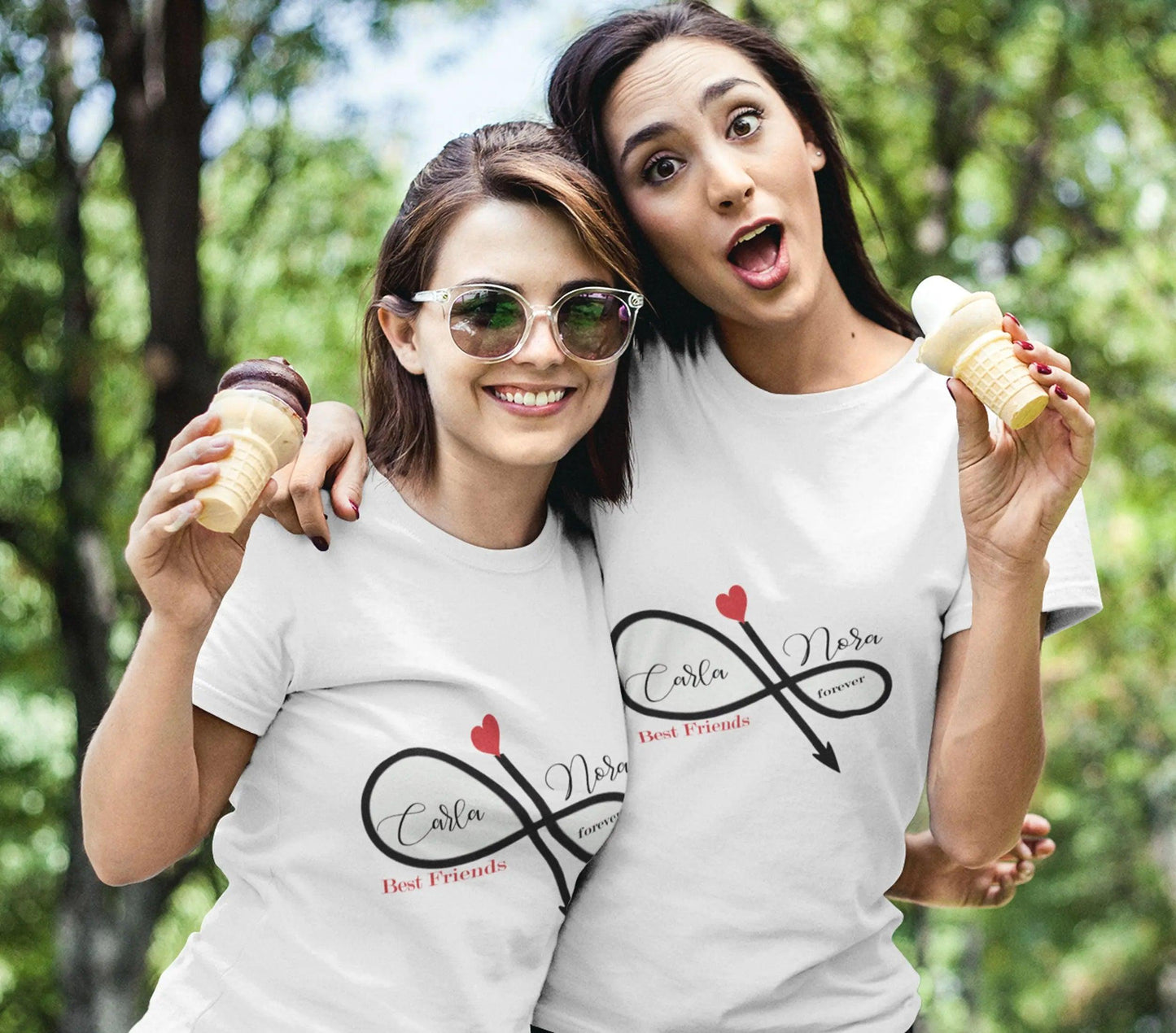 Best Friend Shirt - Partner T-Shirts bedruckt Spruch Print - Freundin Tshirt Aufdruck - Coole Klamotten Sachen Teenager Mädchen Jugendliche