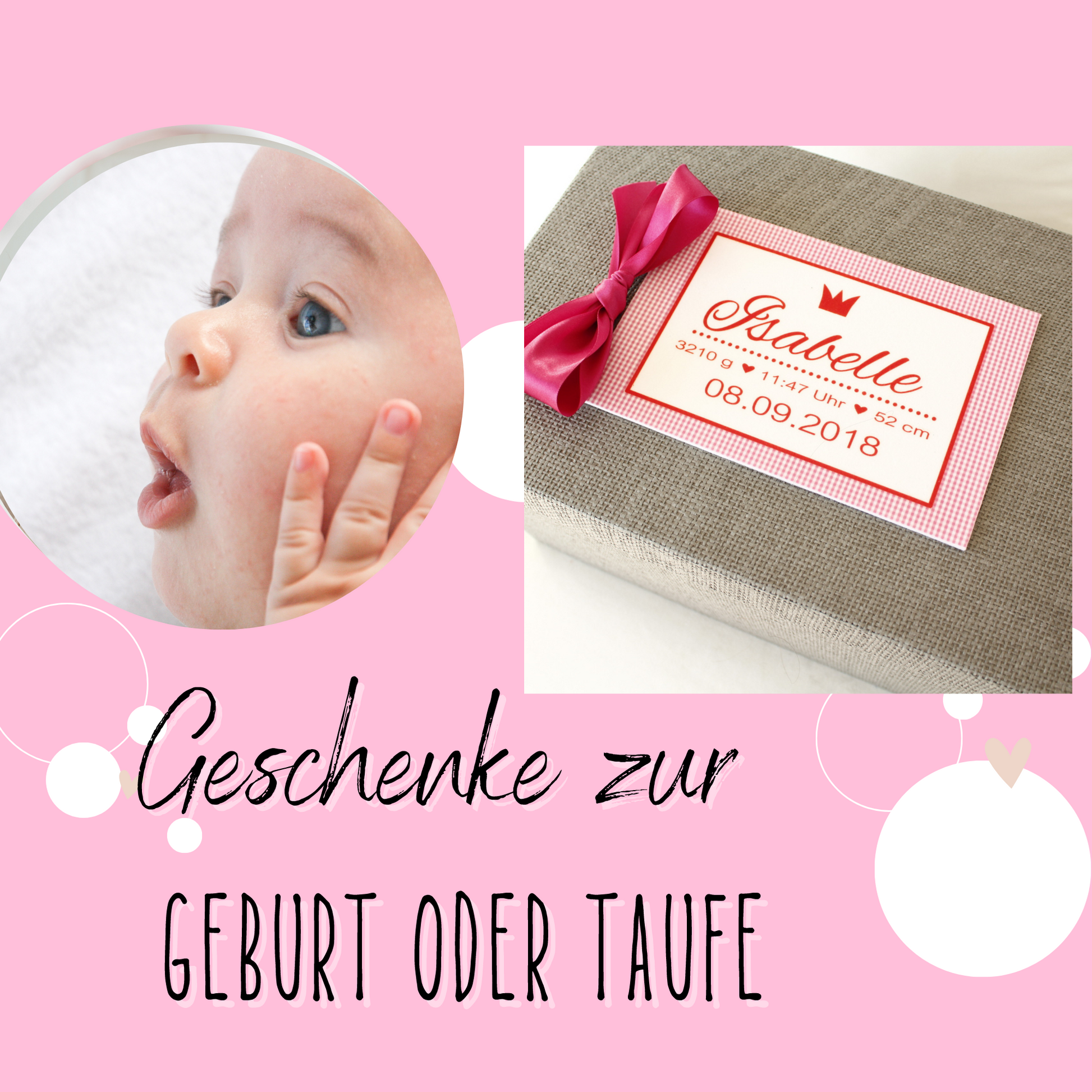 Geschenke zur Geburt - Erinnerungskiste Erinnerungsbox Baby / Taufgeschenk Mädchen Namen personalisiert / Geschenk Geburt Taufe