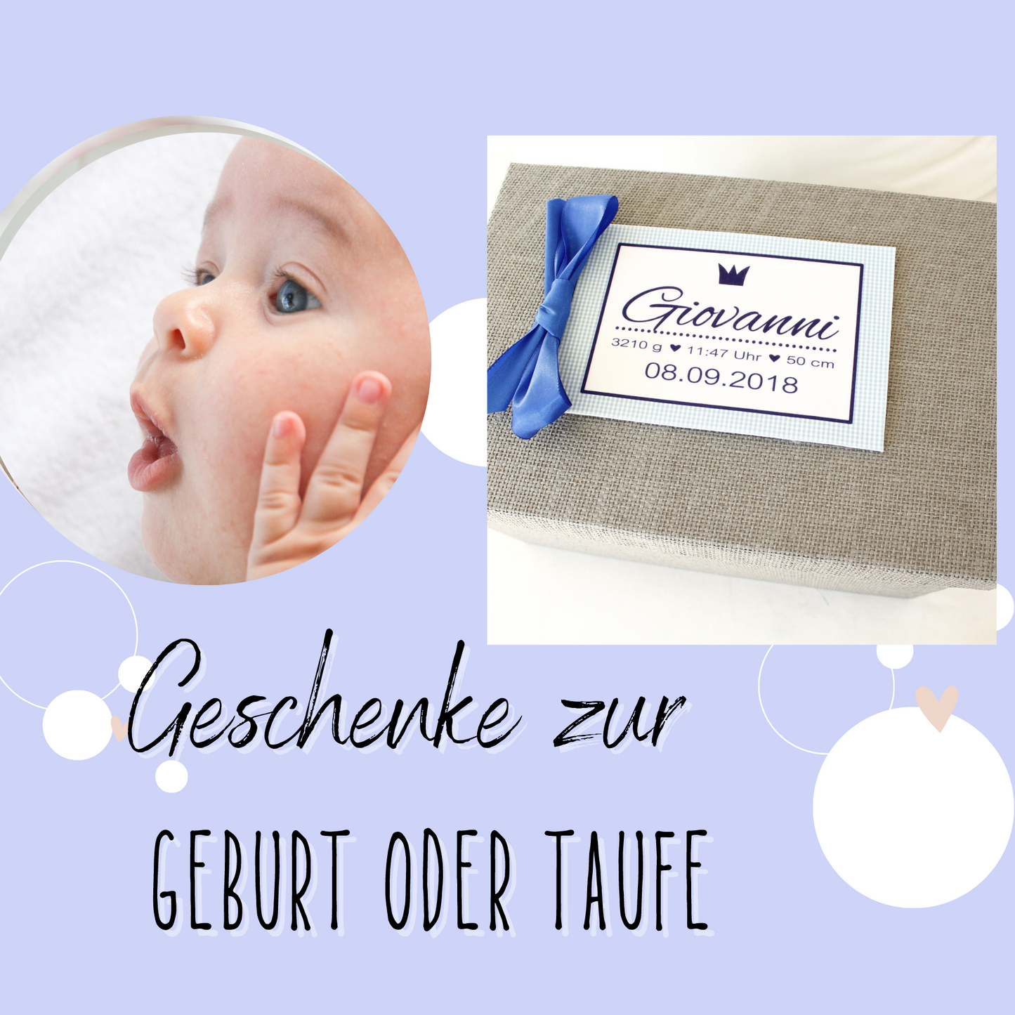 Geschenke zur Geburt - Erinnerungskiste Junge - Taufgeschenke personalisiert - Geschenke zur Geburt Taufe