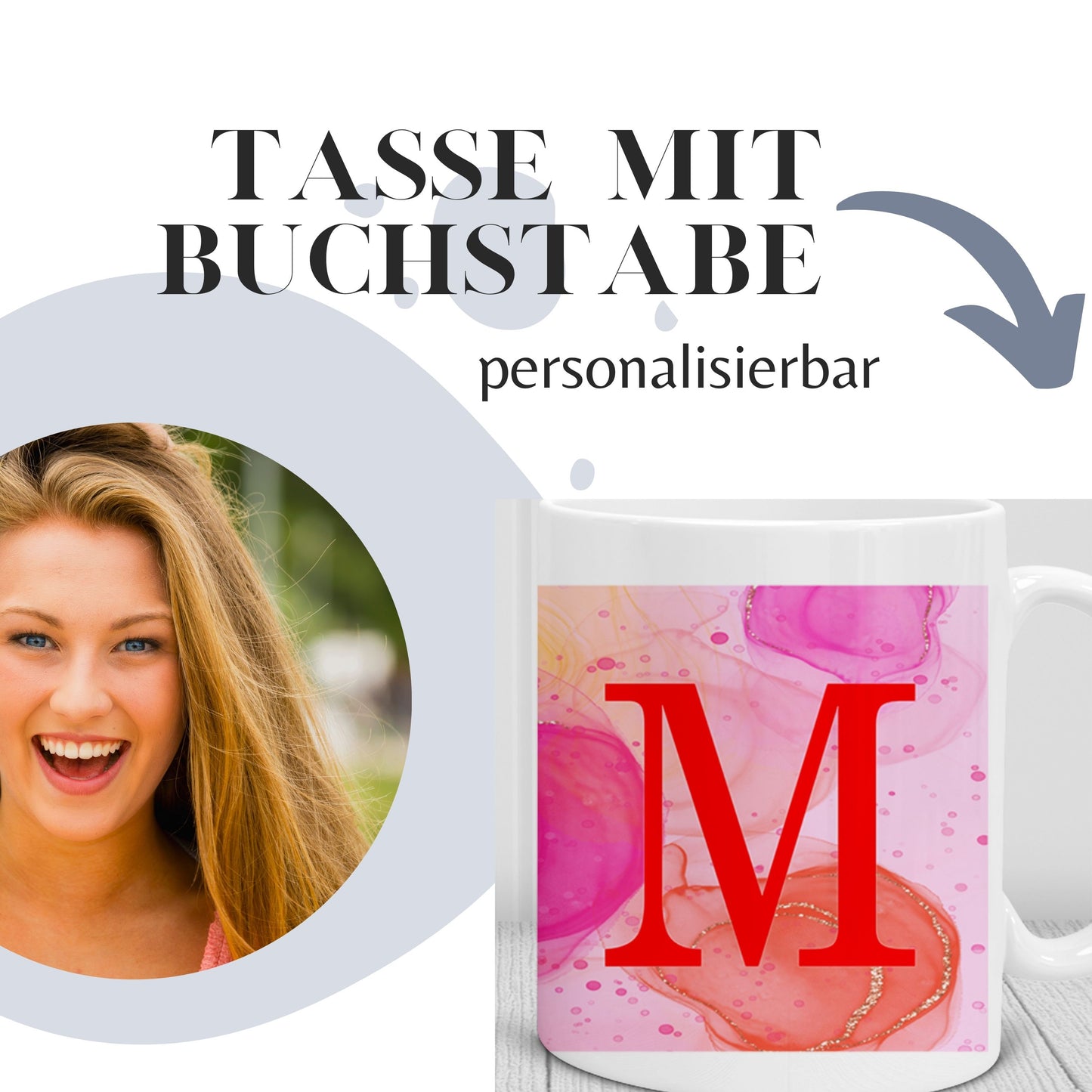 Buchstabentasse - Familientasse mit Monogramm