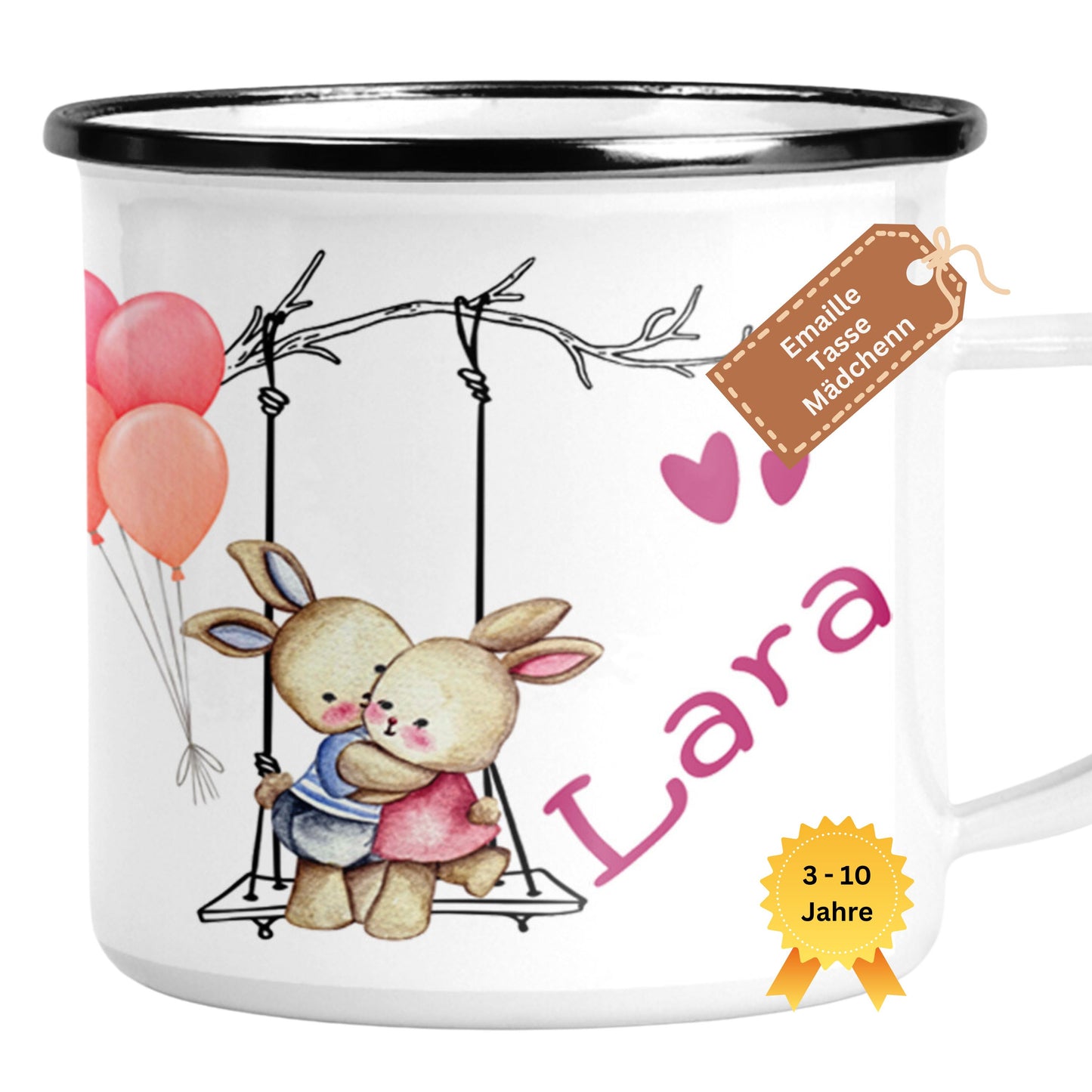 Emaille Tasse Kinder personalisiert Mädchen - kleine Geschenkidee Weihnachten