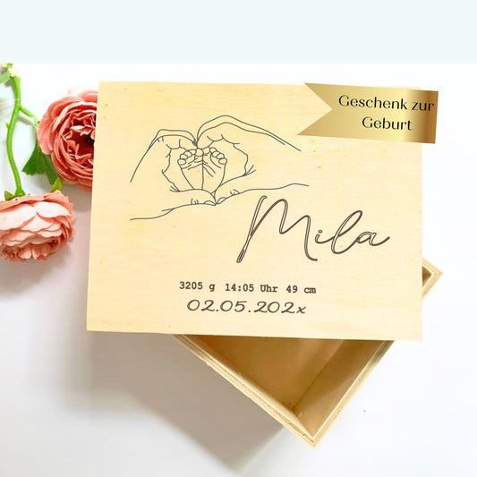 Erinnerungsbox Baby - Geschenke zur Geburt Jungen Maedchen