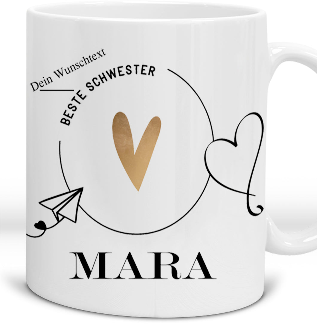 Kaffee-Tasse Personalisiert Beste Schwester- Dankeschön Geschenk