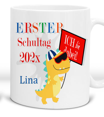 Geschenk zur Einschulung Jungen von Oma und Opa - Tasse mit Namen