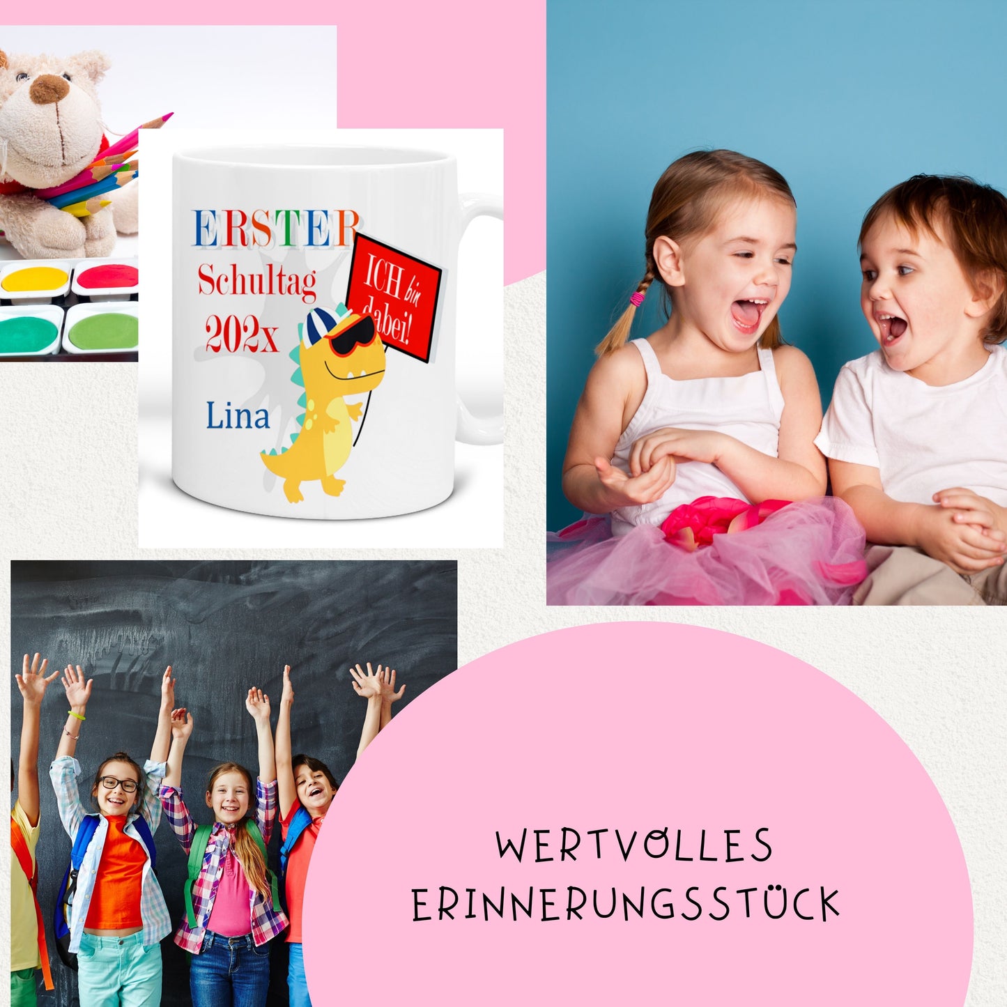 Geschenk zur Einschulung Jungen von Oma und Opa - Tasse mit Namen