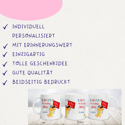 Geschenk zur Einschulung Jungen von Oma und Opa - Tasse mit Namen