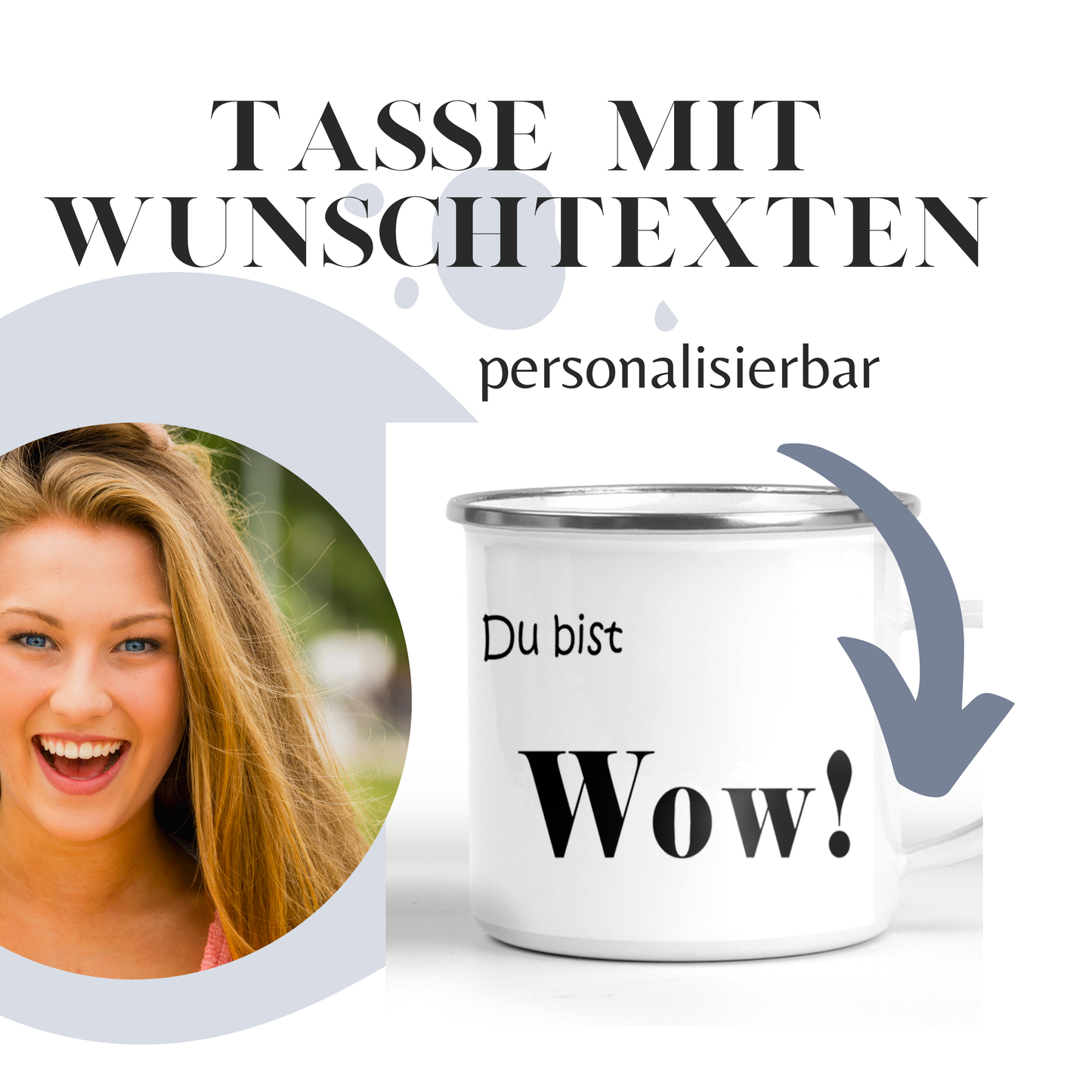Geschenke für Freundin Geburtstag  - Emaille Tasse  mit Spruch