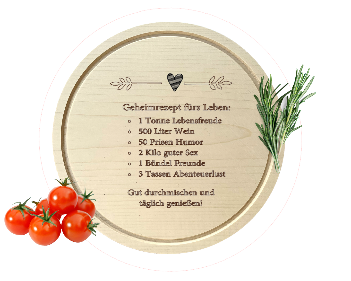 Geschenkidee Geburtstag - Schneidebrett mit Lebensweisheit