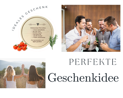 Geschenkidee Geburtstag - Schneidebrett mit Lebensweisheit