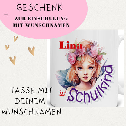 Geschenk Schulkind Mädchen 2025 - Tasse personalisiert