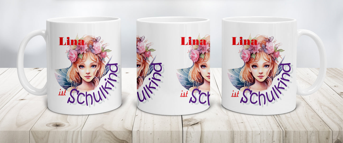 Geschenk Schulkind Mädchen 2025 - Tasse personalisiert