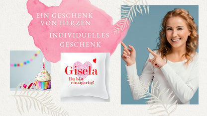 Geschenke Schwester Weihnachten - Personalisiertes Kissen mit Wunschnamen