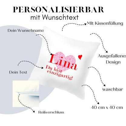 Geschenke Schwester Weihnachten - Personalisiertes Kissen mit Wunschnamen