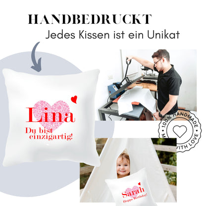 Geschenke Schwester Weihnachten - Personalisiertes Kissen mit Wunschnamen