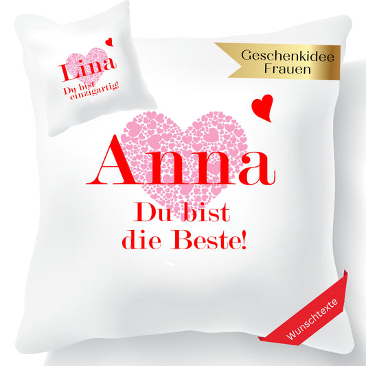 Geschenke Schwester Weihnachten - Personalisiertes Kissen mit Wunschnamen