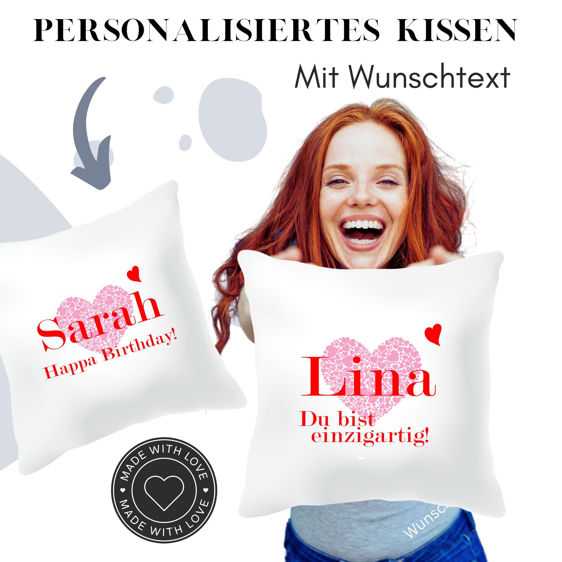 Geschenke Schwester Weihnachten - Personalisiertes Kissen mit Wunschnamen