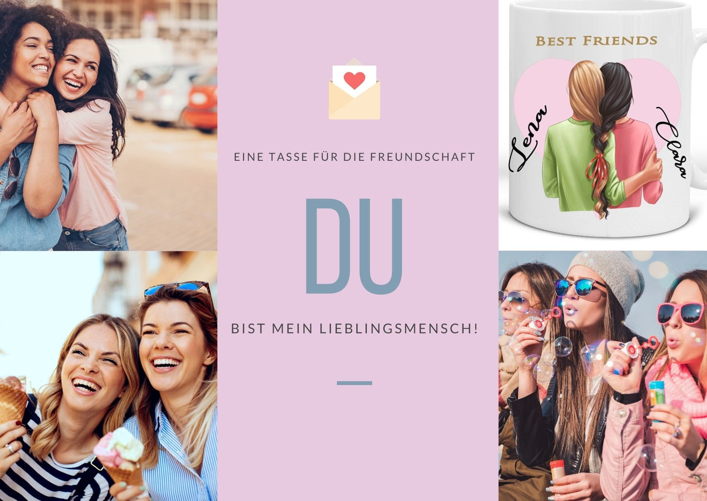 Geschenke Beste Freundin Geschenke - BFF Tasse für 2 Mädchen