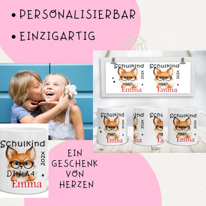 Geschenke zur Einschulung Ideen Patenkind - Tasse mit Namen