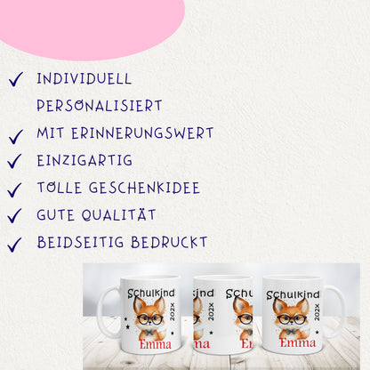 Geschenke zur Einschulung Ideen Patenkind - Tasse mit Namen