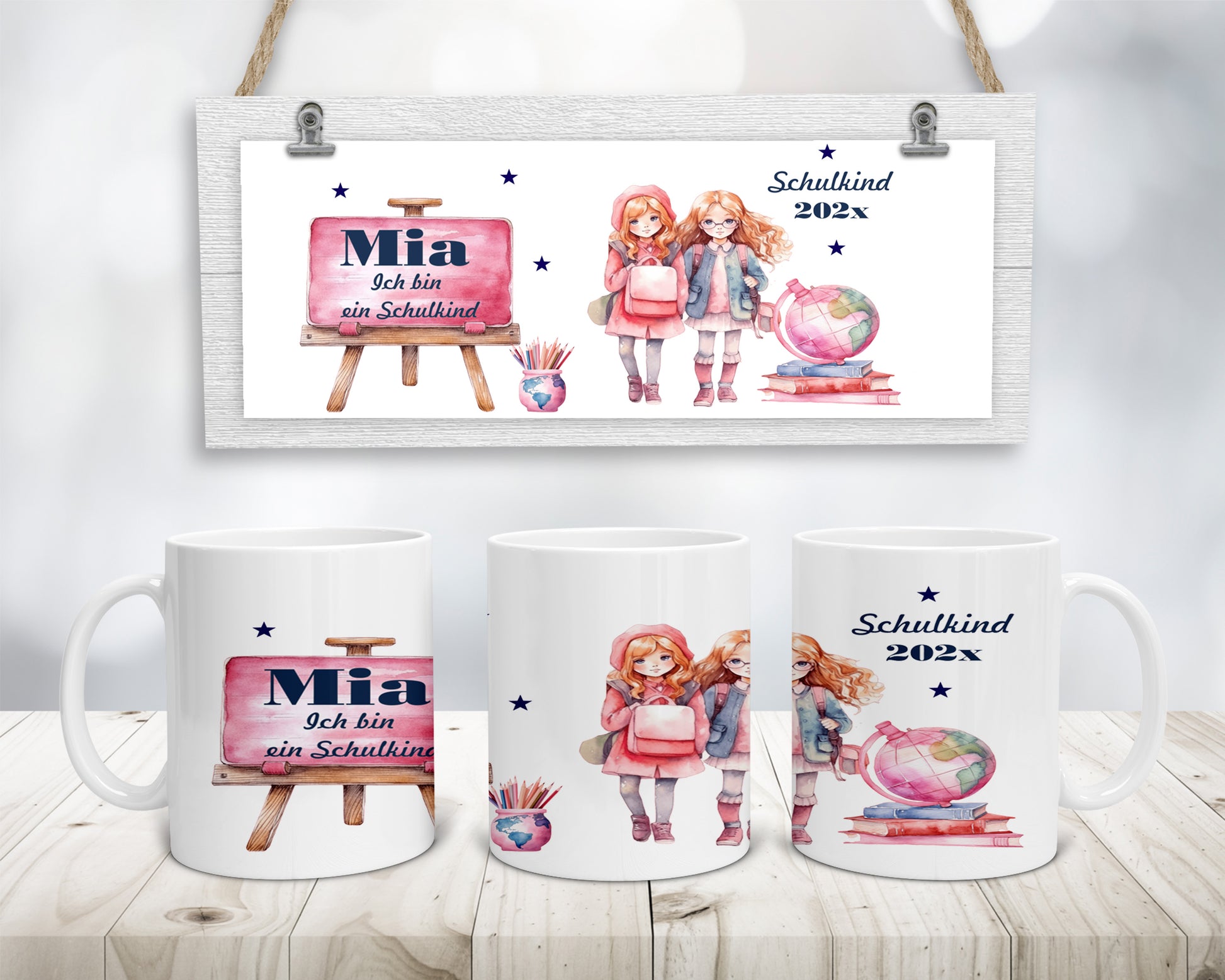Geschenke zur Einschulung für Mädchen - Personalisierte Tasse